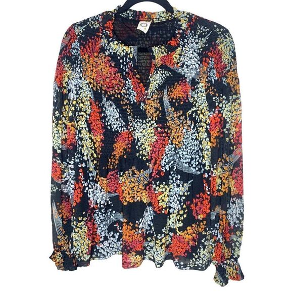 Anthropologie Akemi Kin Adria Floral Long Sleeve Smocked Blouse - Picture 4 of 13